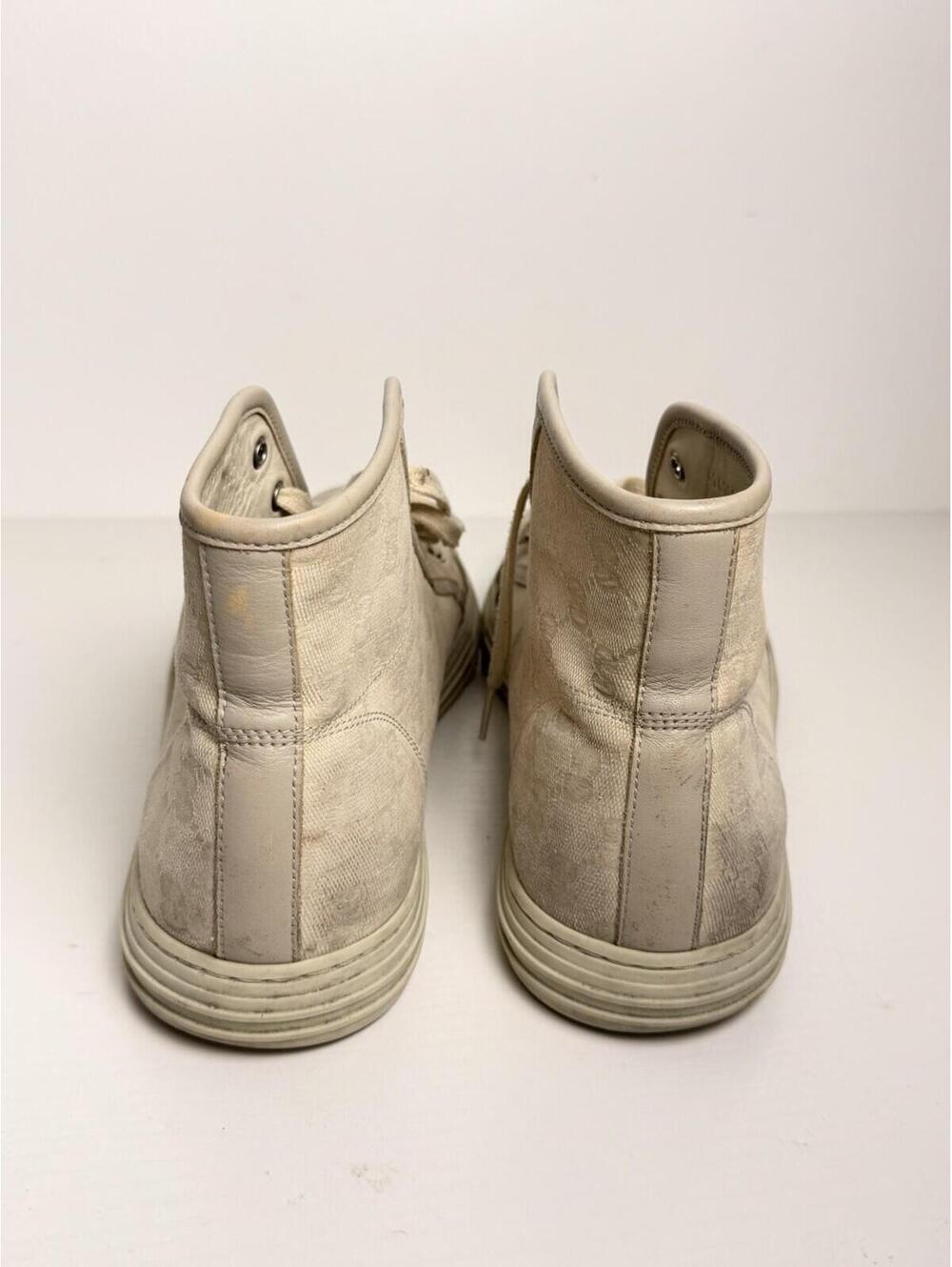 Gucci GG Monogram Canvas High Top Sneakers Beige/Ebony SZ 11 - Picture 4 of 6